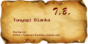 Tunyogi Bianka névjegykártya